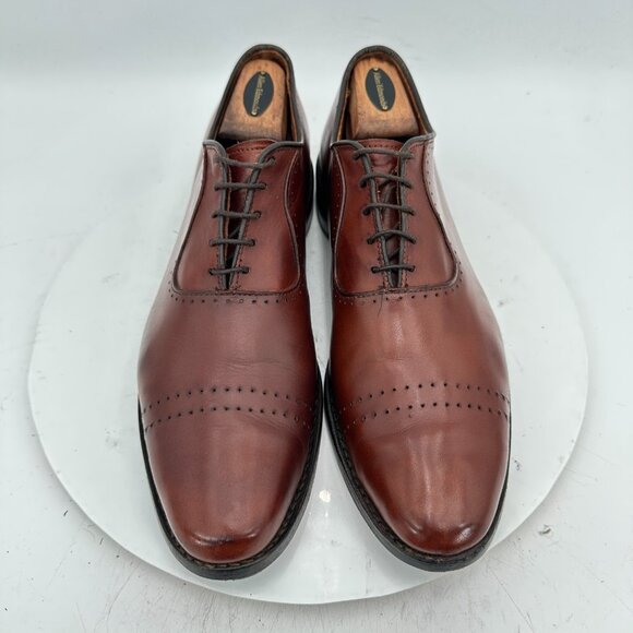 Allen Edmonds Vernon Men Size 11 B Perf Brown Leather Cap Toe Oxford Dress Shoes - Picture 1 of 12